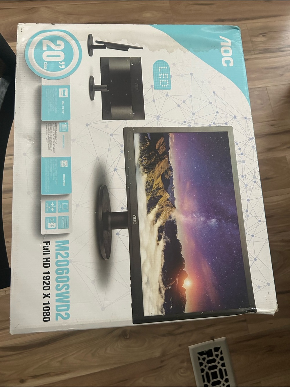 LED 20" Black M2060SWD2 Full HD Computer Monitor BRAND NEW box is damaged